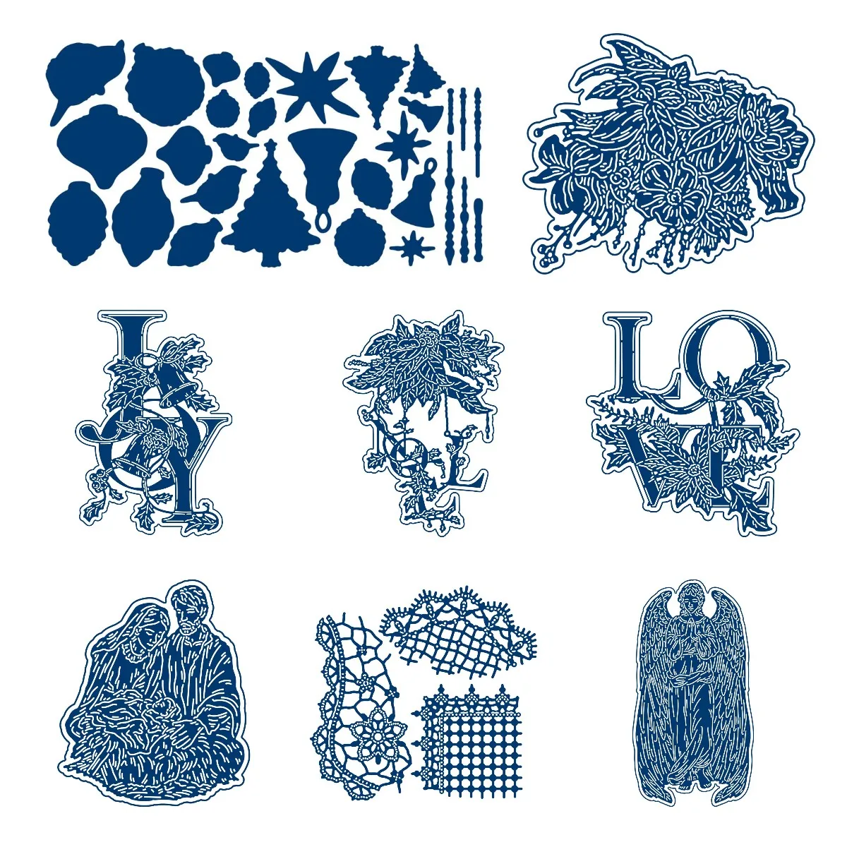 

Joy Love Words Metal Cutting Dies Christmas All the Trimmings Die Set DIY Making Card Scrapbooking Diary Decoration New Stencils