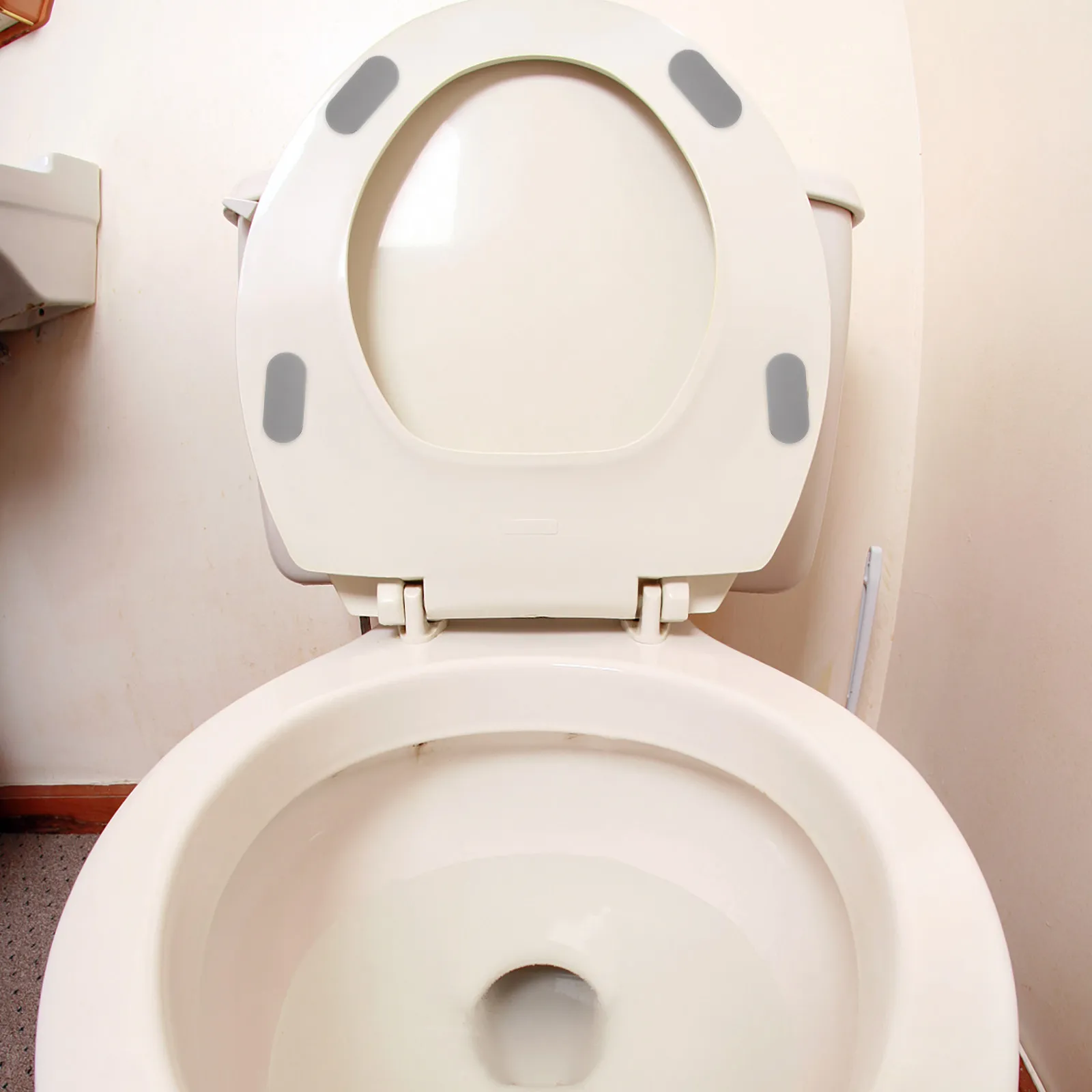4Pcs Universal Toilet Seat Bumper Pad Soft Impact Absorbing Adhesive Backing for Toilet Lid Cover Bidet Attachment Noise