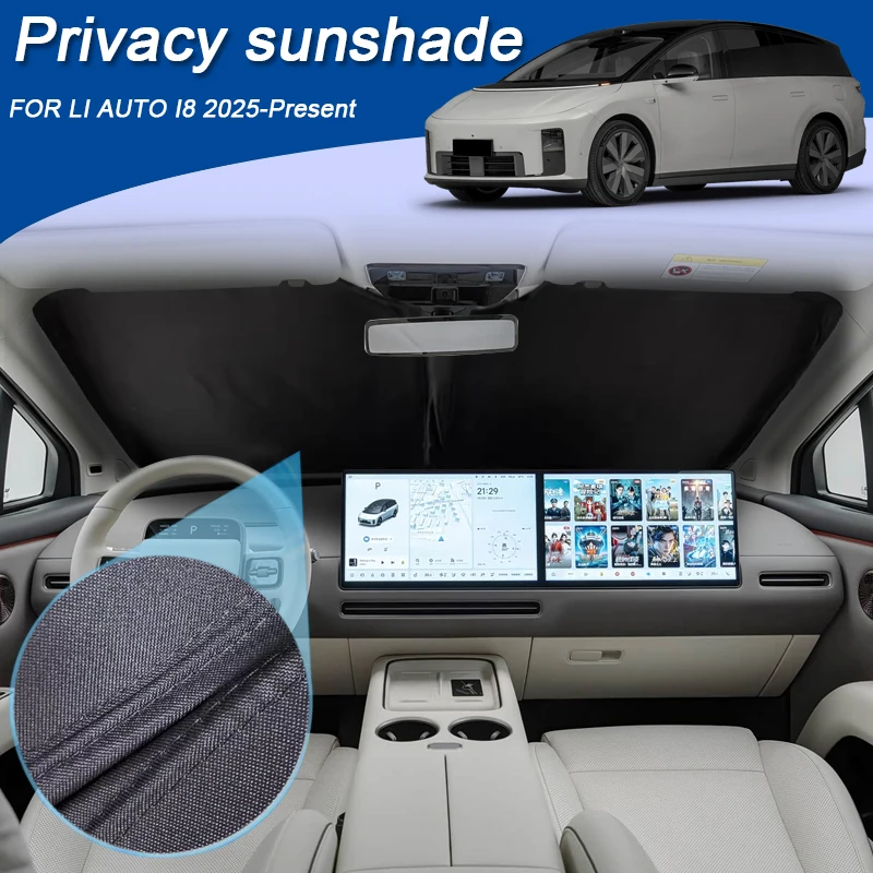 

Автомобильный солнцезащитный козырек на черное окно для LI AUTO I8 2025-настоящее время, автоматическая защита от УФ-лучей, теплоизоляция, защитная крышка, аксессуар для интерьера