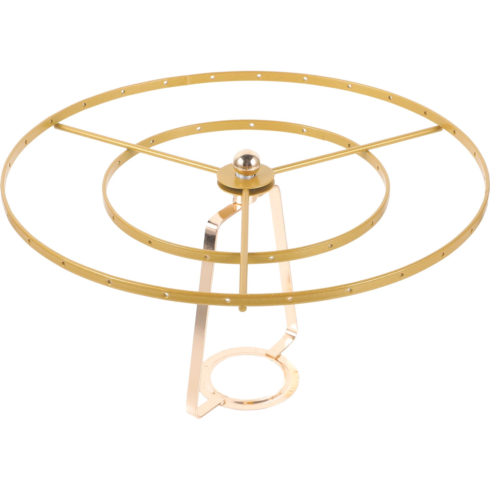 

Vintage Lamp Shell Stand Lampshade Frame with Holes Golden Metal Bracket Pendant Light Decorative DIY Wire Shade Holder Set