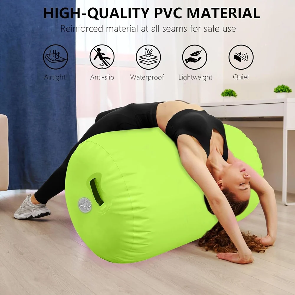 Custom Gymnastics Air Roller, Inflatable Air Roll Barrel for Backbend Training, Soft PVC Cylinder for Kids and Adults Home Gym view 2
