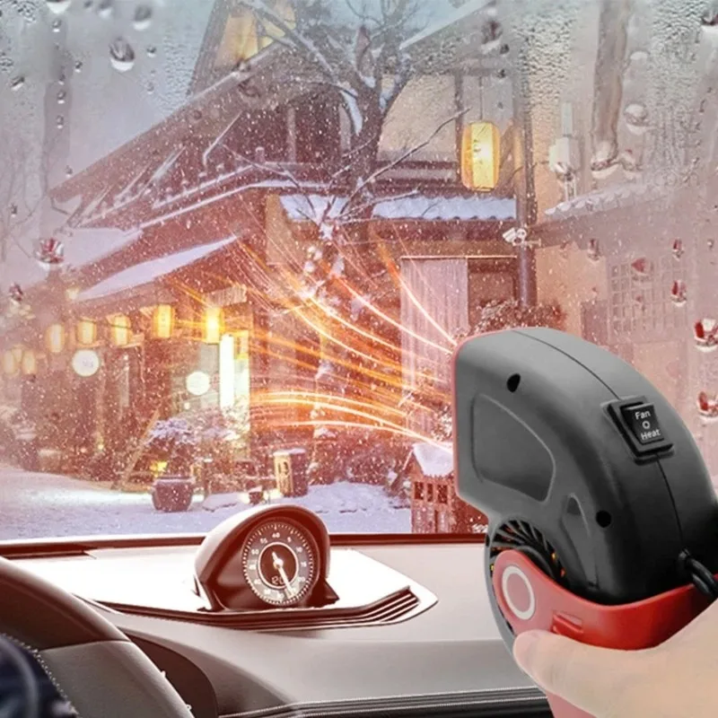 2 Modes Portable Car Heater 12V Cooling Fan Hot Air Heater for Car Glasses Fogged Window Demister Windshield Defroster Winter