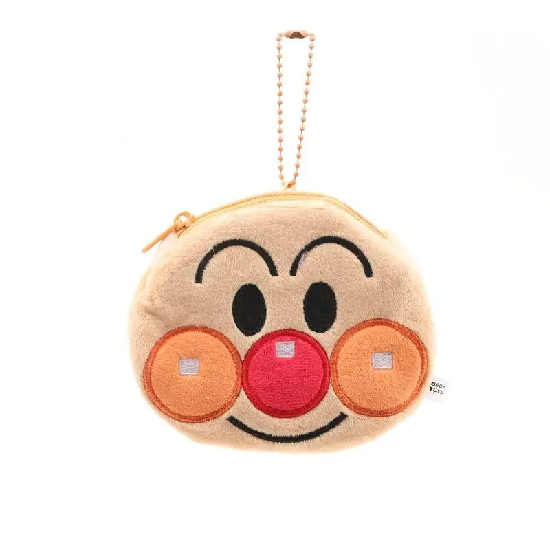 Anpanman Plush Coin Purse Baikinman Earphone Bag Pendant Backpack Zipper Decoration Keychain ID Card Storage Bag Children's Toys