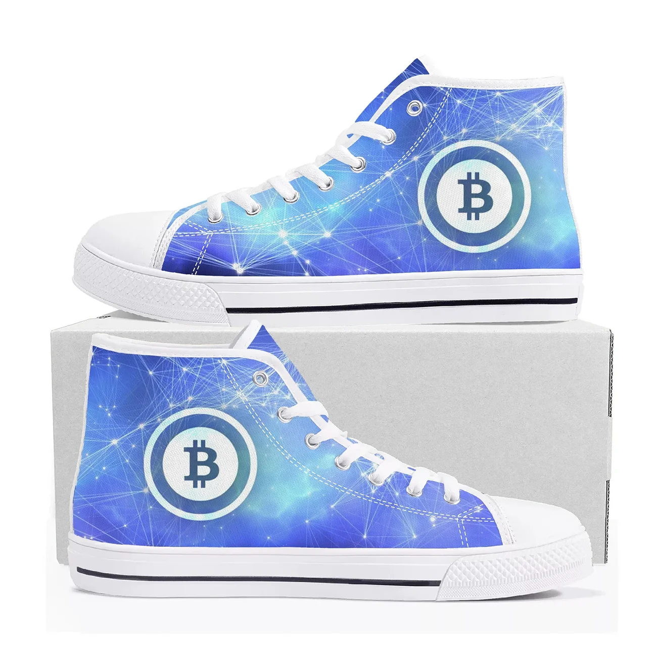 Bitcoin Logo Custom Canvas Sho - огляд і ціна Street Fashion Logo Design