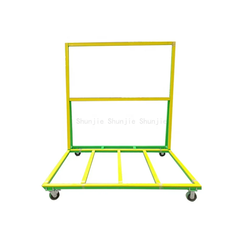 

Load 1500kg Durable 1.8m large L-shaped Curtain wall doors and windows cart glass hand trolley