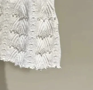 Solid Beaded Sleeveless Sweater Top Women Round Neck Short Pullover Casual All Match Vest 2024