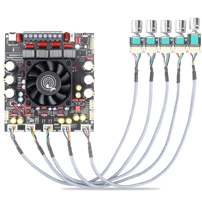 

N01R-ZK-AS21P Bluetooth Amplifier Board - 300W+300W+600W Output, 18-50V DC Wide Voltage Input, Vehicle Amplifier