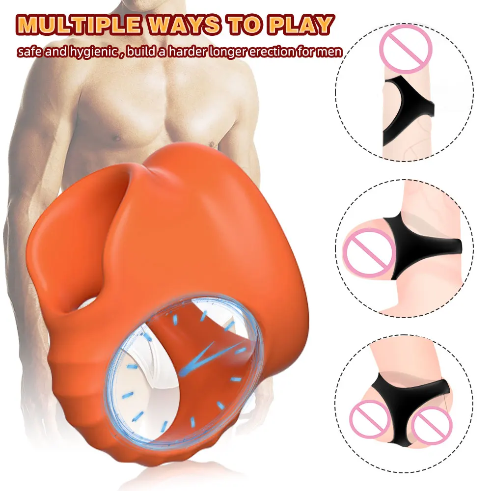 Silicone 4 Holes Penis Ring SM Testicle Bondage Ball Stretcher Cock Cage Couple Lover Sex Shop For Men Longer Delay Sex Supplies