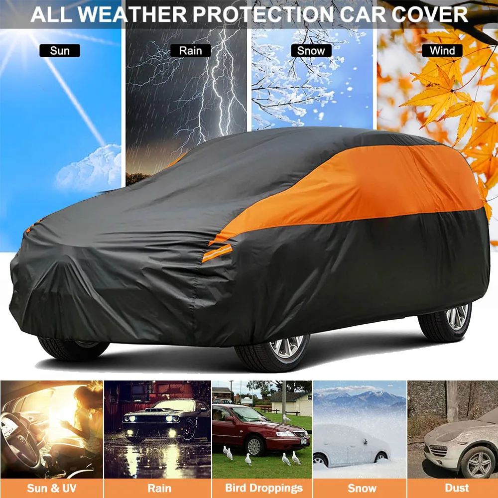 Kayme Car Cover for Automobiles All Weather Waterproof  Sun UV Rain Dust Snow Protection Universal Fit Sedan SUV Hatchback