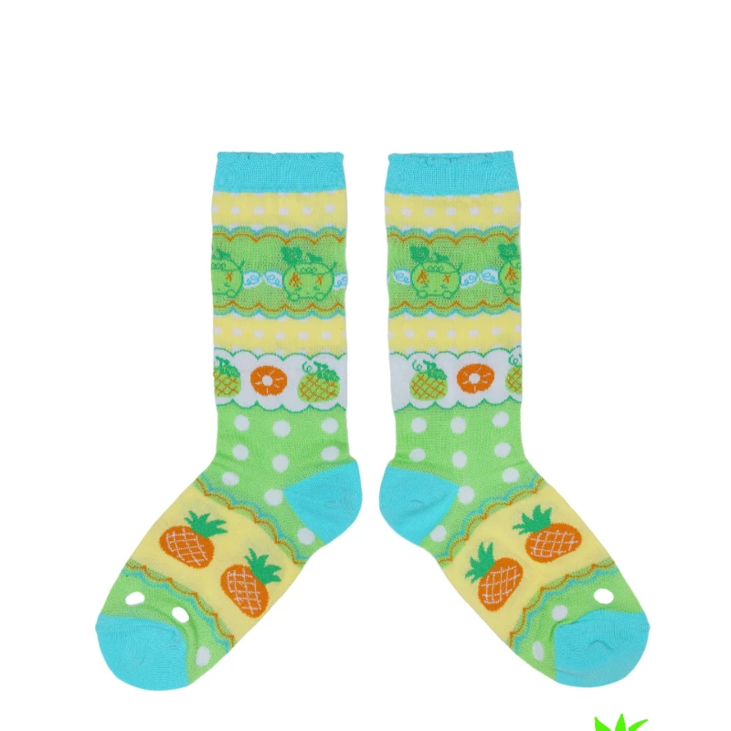Original Design Cute Fruit Print Women's Hosiery Japanese Style Spring Summer Autumn Sweet Versatile Breathable Socks Ladies