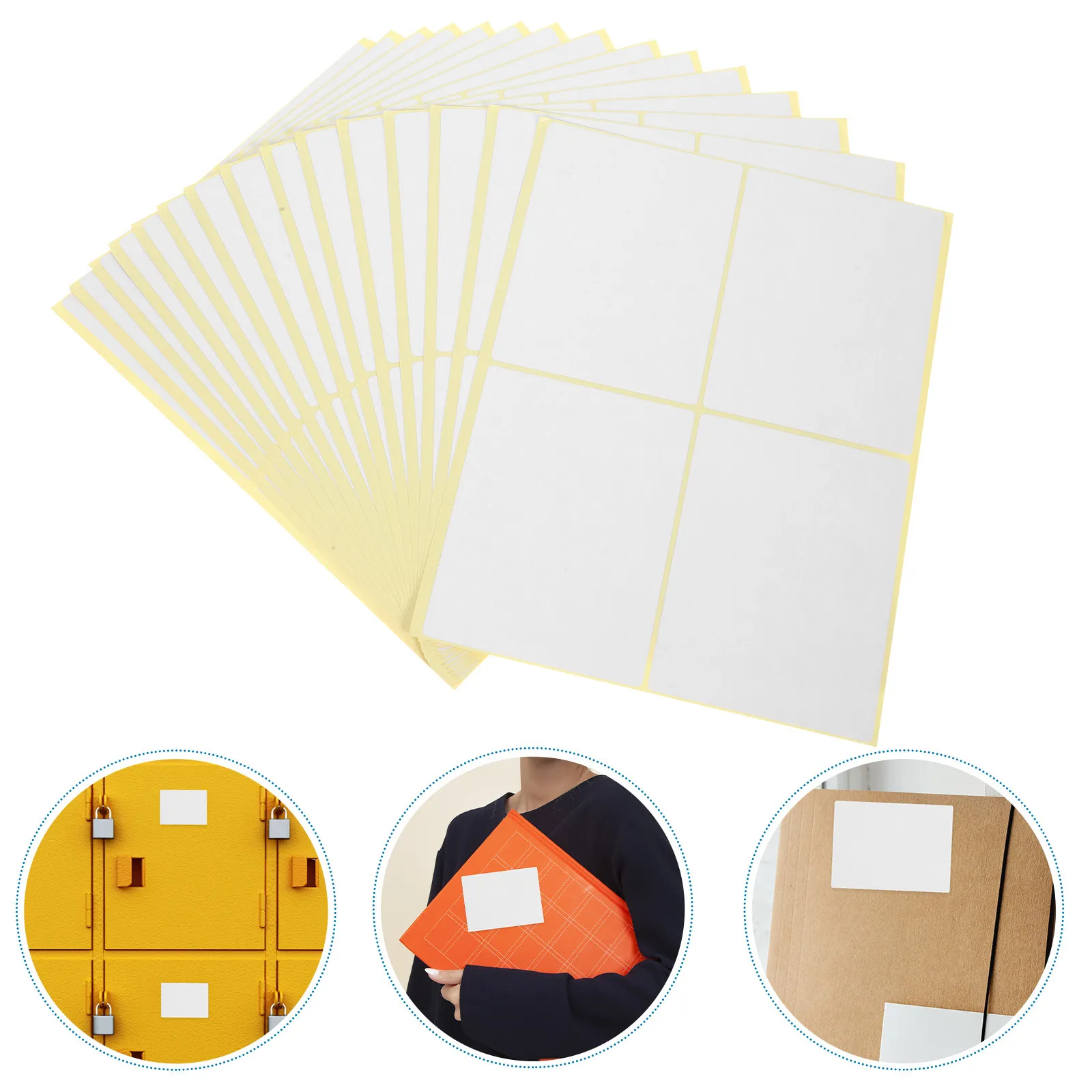 

120pcs 4x3" White Self-Adhesive Address Labels, Write-On Blank Stickers for Storage Boxes, Mailing, Multi-Use Office Home School