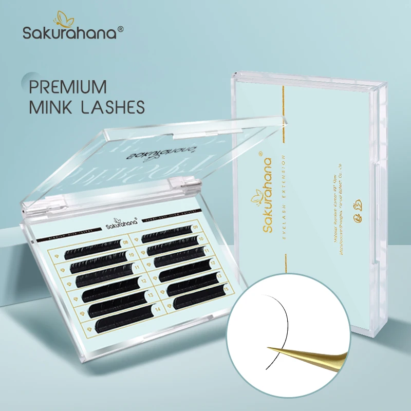 

SAKURAHANA Classic Individual Eyelashes Extensions Matte Black Volume Cashmere Lashes Soft Natural Mink Premium Volume Lashes