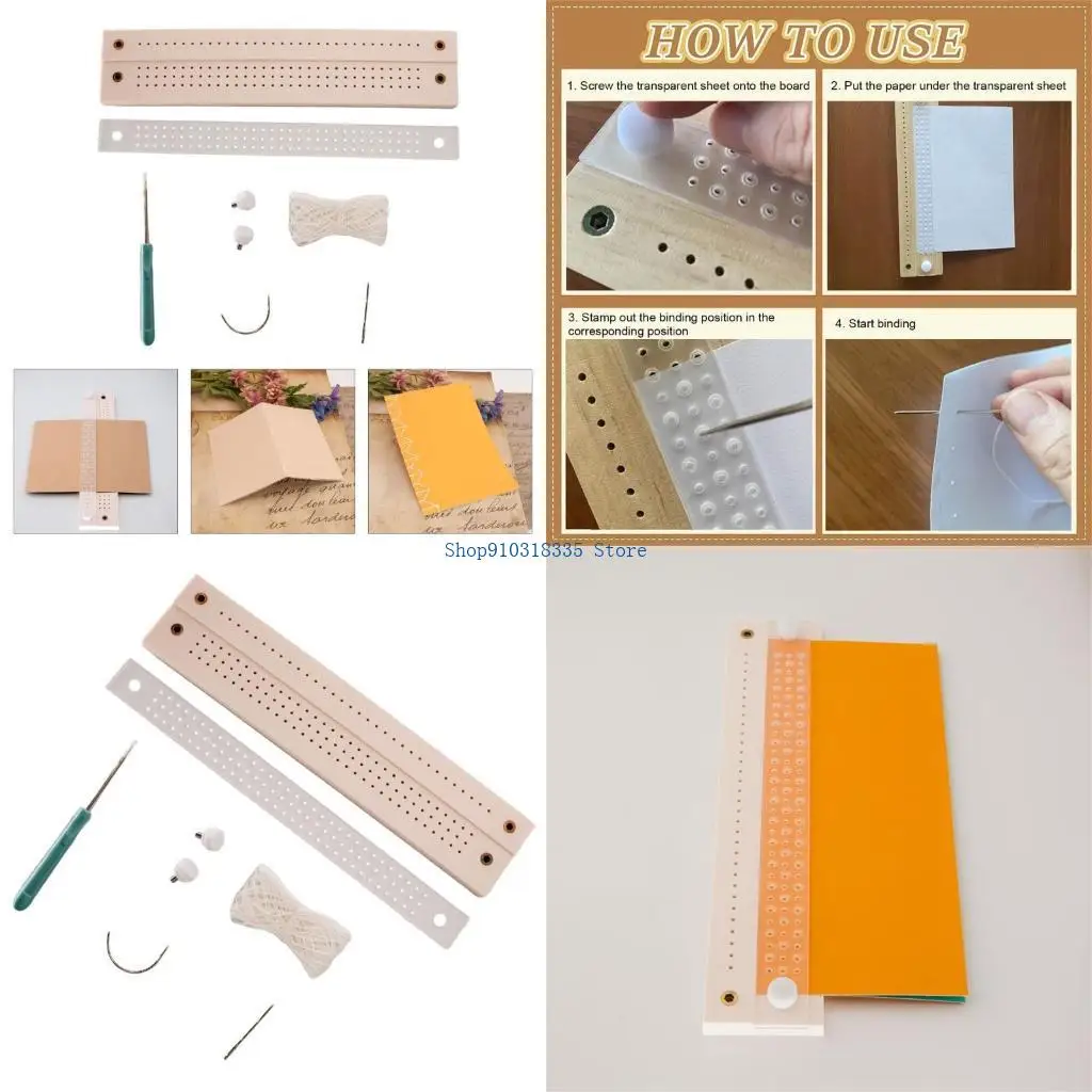 

Scrapbooking Bookbinding Supplies with Hole Puncher Sewing Needle and Thread