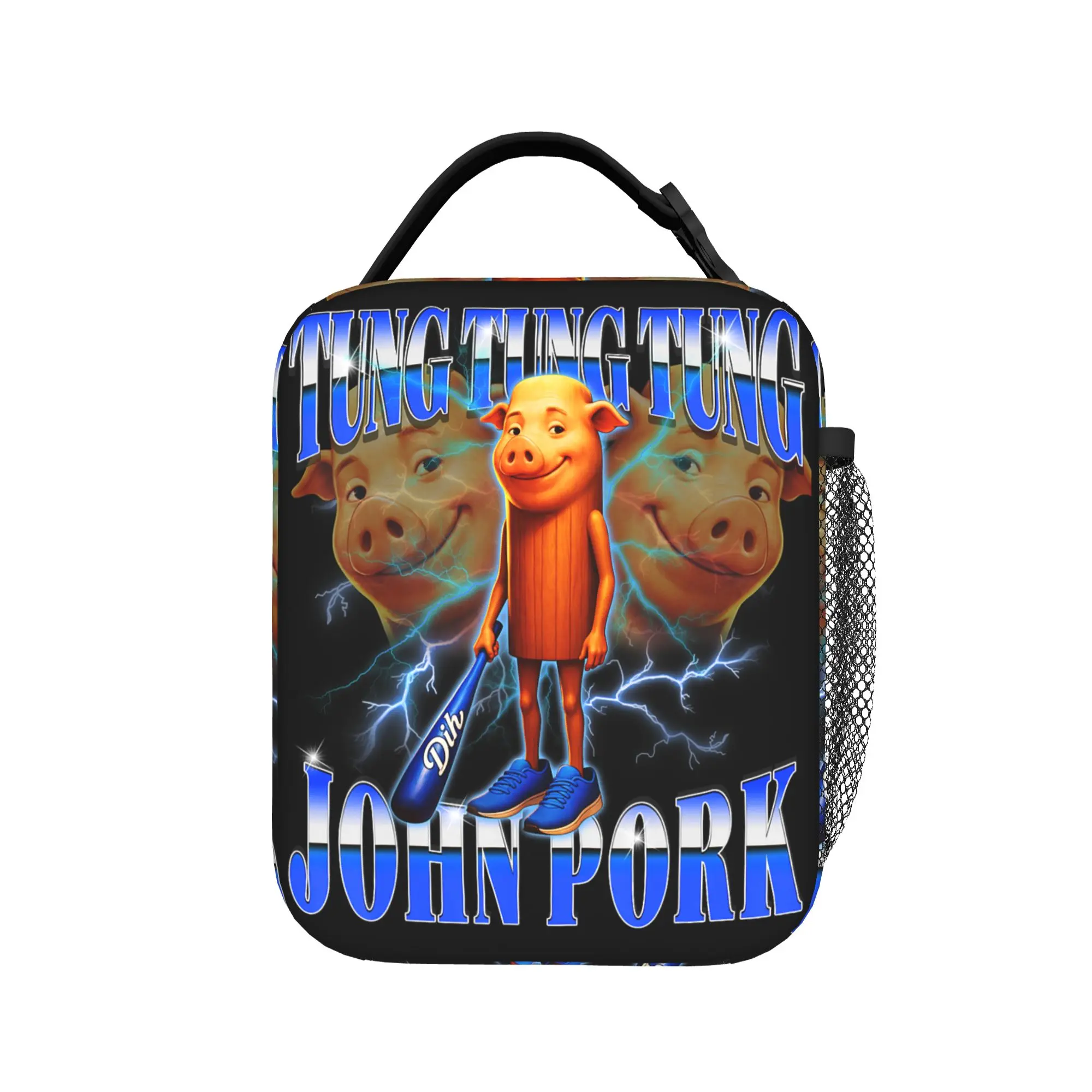 Термосумка для обедов Tung Tung John Pork Vintage Y2K Bootleg Dih Meme, дизайнерская, для школы, детская, из оксфорда