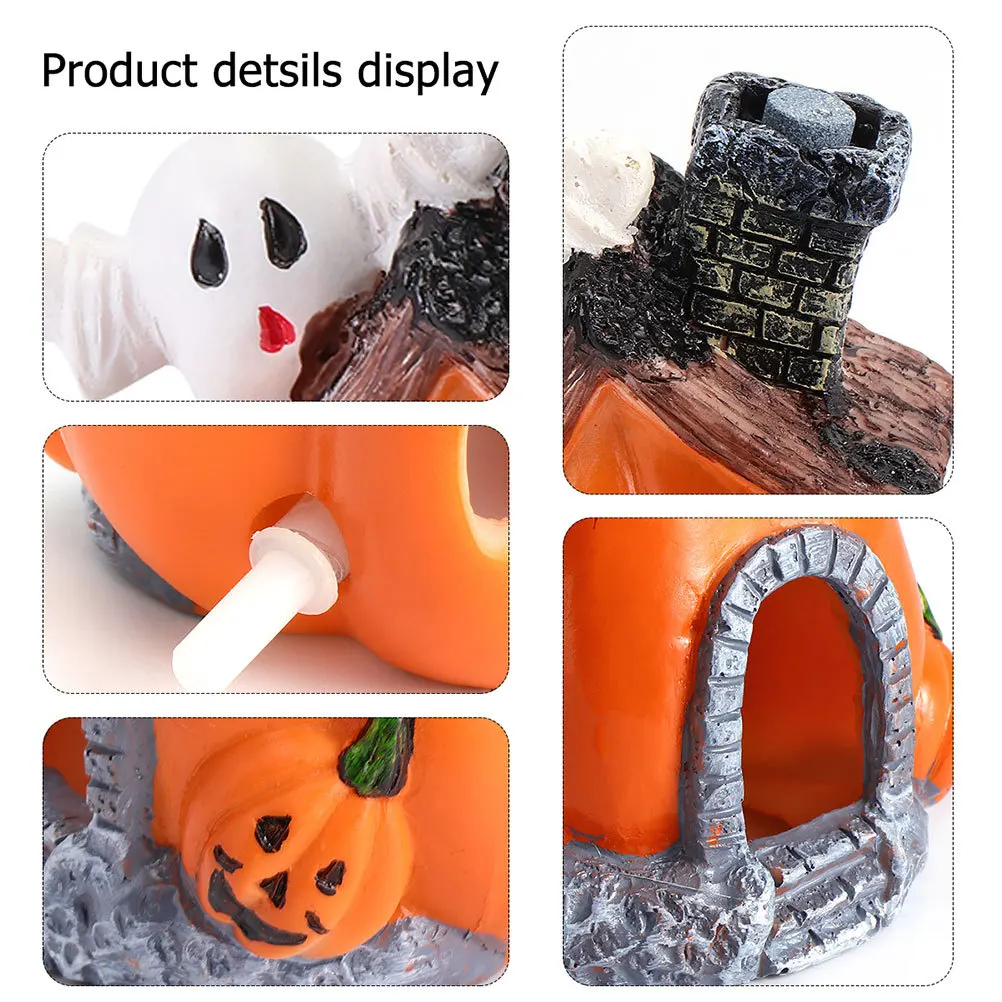 

3Pcs Halloween Resin Fish Tank Pumpkin Ornament Aquarium Decoration Durable Fish Hideout Pumpkin Design Decoration