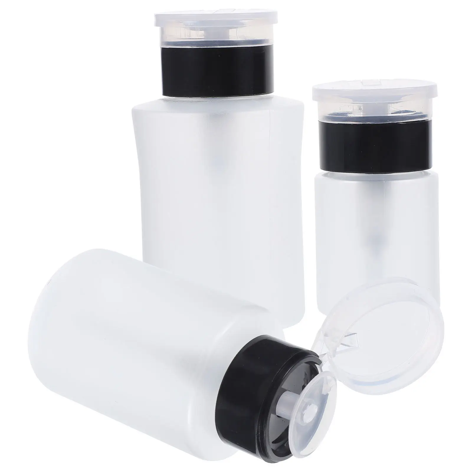 

3Pcs Nail Polish Remover Pump Bottles Press Dispenser Refillable Empty Liquid Bottles for Makeup Remover Manicure Supplies