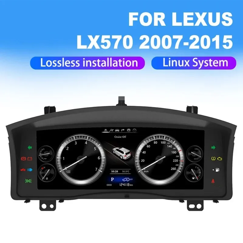 

Для Lexus LX570 2007-2015 12,3 дюймов Android автомобильный цифровой кластер ЖК панель приборной панели многофункциональный плеер головное устройство