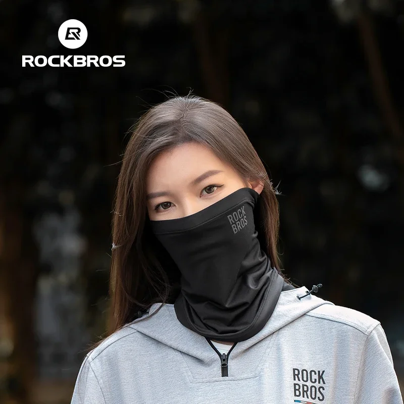 ROCKBROS Winter Cycling Mask Men Women Warm Neck Scarf Cover Windproof Fleece Motorcycle Bicycle Face Mask Sport Bike Balaclava