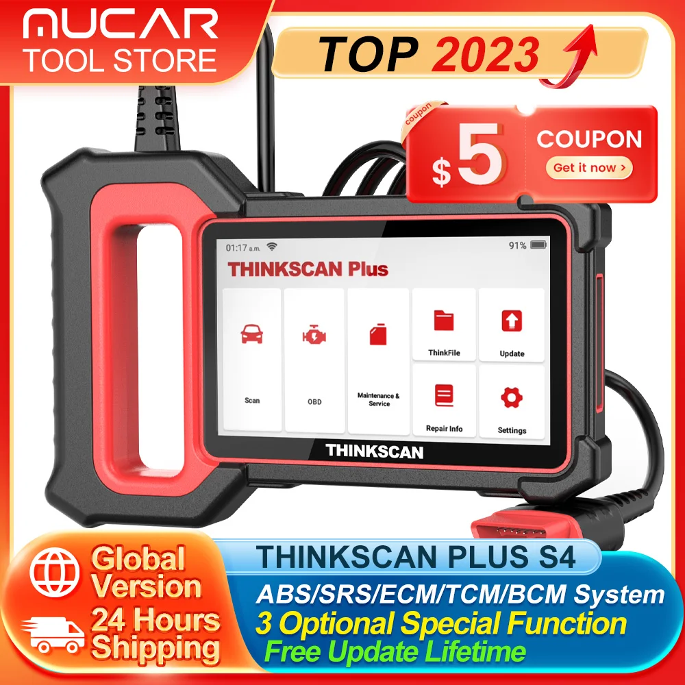 

THINKCAR THINKSCAN PLUS S4 S6 S7 Car Diagnostic Tools ECM TCM SRS ABS System OBD2 Auto Scanner Free Update OBD 2 Code Reader