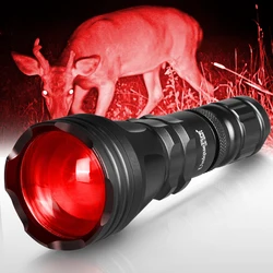 UniqueFire 2001 Fresnel Lens XPE LED Flashlight Red Beam Light LED Tactical Zoom Lanterna 3Mode Torch for Coyote Hog Predator