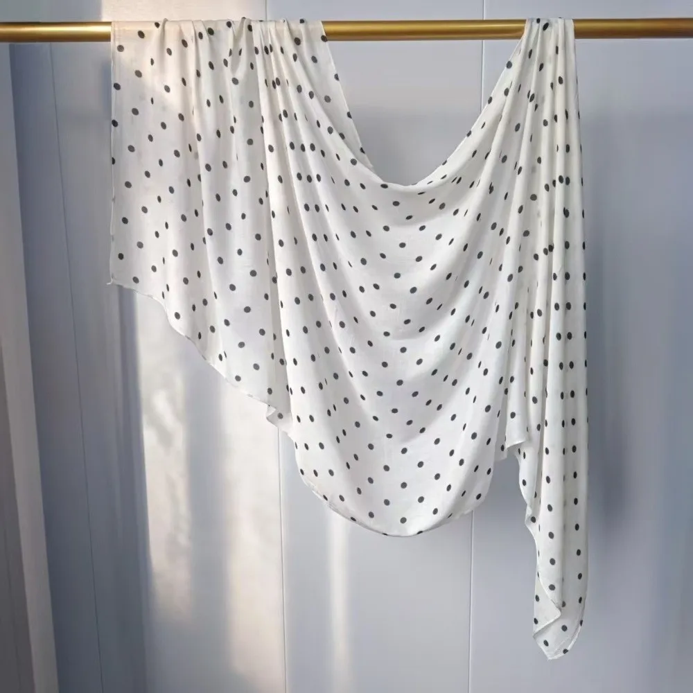 Sweet Sunscreen Polka Dot Headscarf Long Cotton Hijab Scarf Head Wrap Veil Thin Large Shawl Clothing Accessories