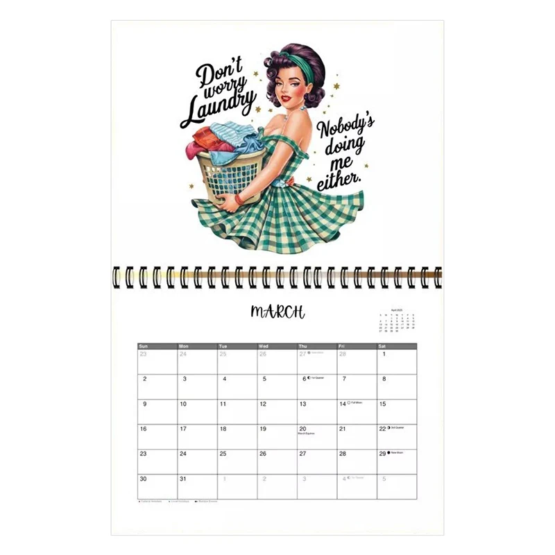 New 2025 Acerbic Housewife Calendar 12 Month Spiral Calendar Wife Wall Calendar In Stock