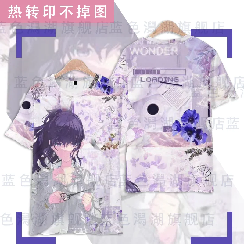 Аниме Project Sekai Asahina Mafuyu, футболка с короткими рукавами и принтом для косплея, повседневная футболка, модные винтажные рубашки, универсальные летом