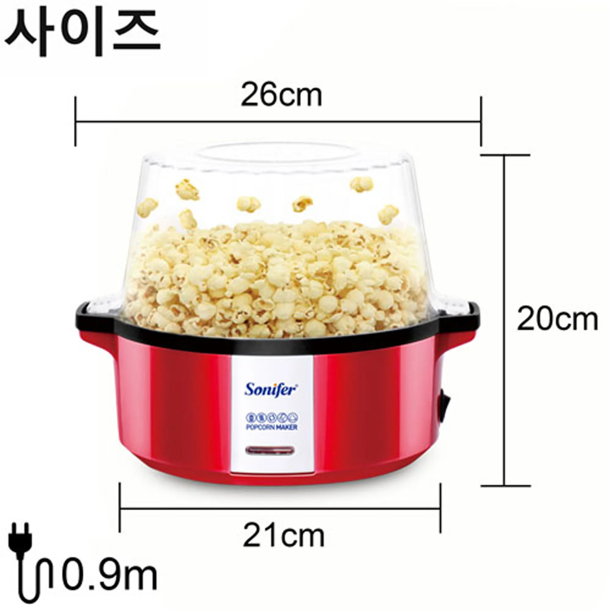 Popcorn Maker Household Healthy Hot Air Oil Free Corn Machine Popcorn For Kitchen Kids Home-made Diy Popcorn Movie Snack Sonifer