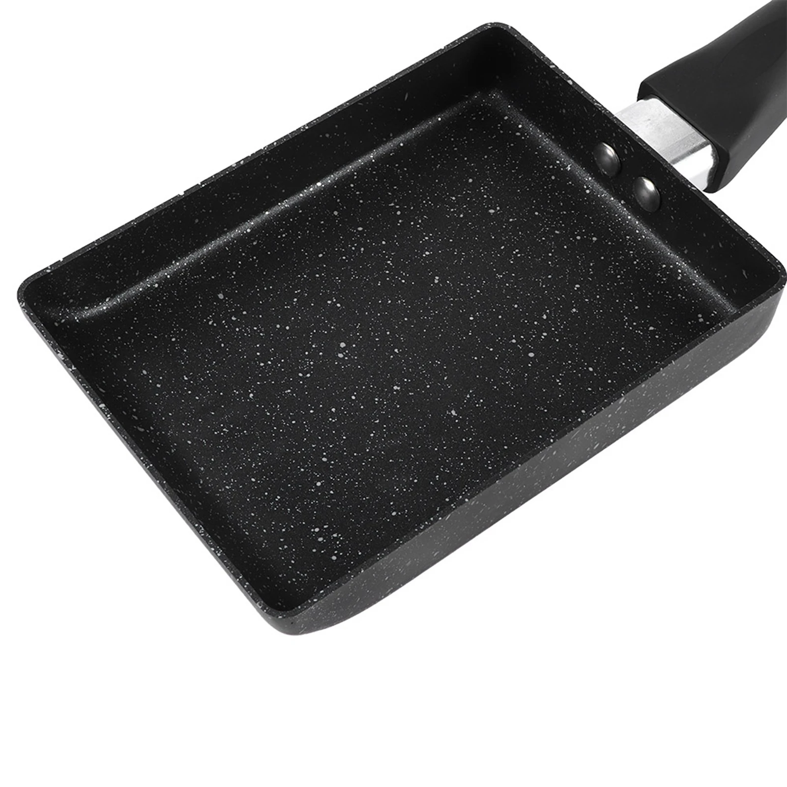 Kitchen Supplies Saucepan Tamagoyaki Saucepan Tamagoyaki Rectangular Non‑Stick Saucepan Plastic Handle Black Omelet Frying Pan