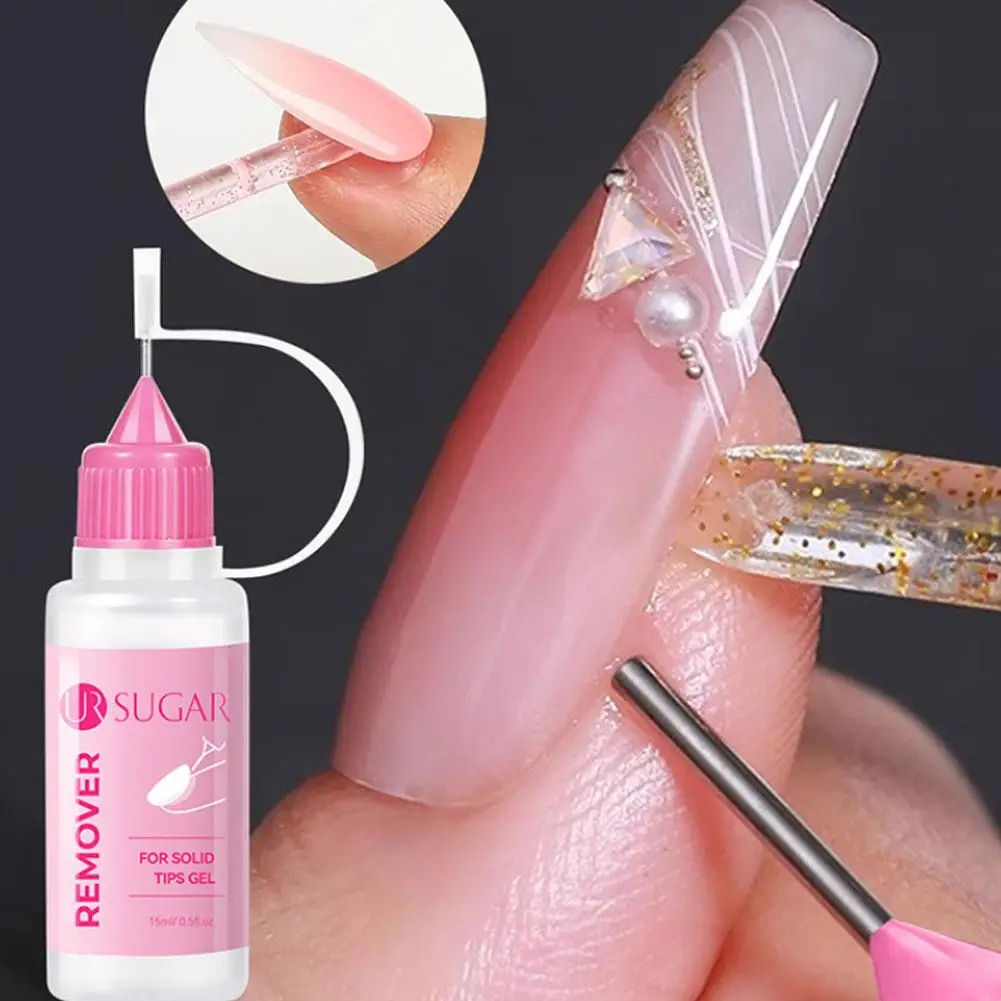 Removedor de pegamento para uñas de 15ML, eliminador de esmalte de uñas sin acetona, removedor multifuncional para puntas de uñas, removedor de pegamento suave
