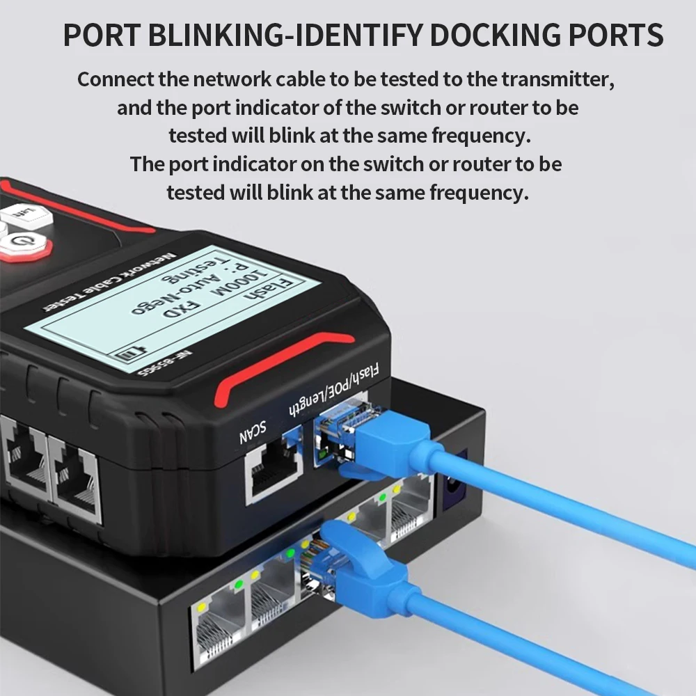 Smart Mouse NF-859GS Network Tester Line Finder Network Cable Finder Patrol Crystal Head Crimping Line Tester Charging Type