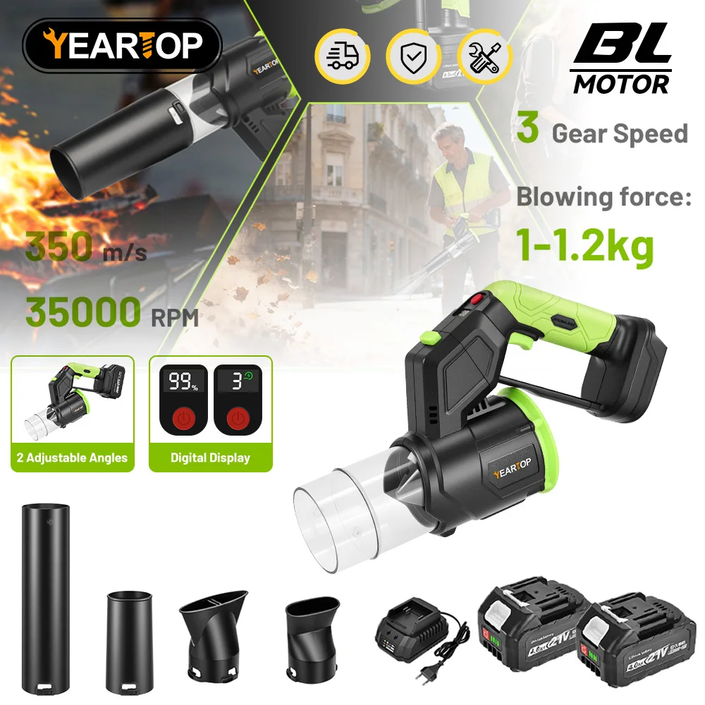 

YEARTOP 35000RPM Brushless Electric Turbo Blowers Jet Fan 350M/S Handheld Leaf Dust Blowing Power Tool for Makita 18V Battery