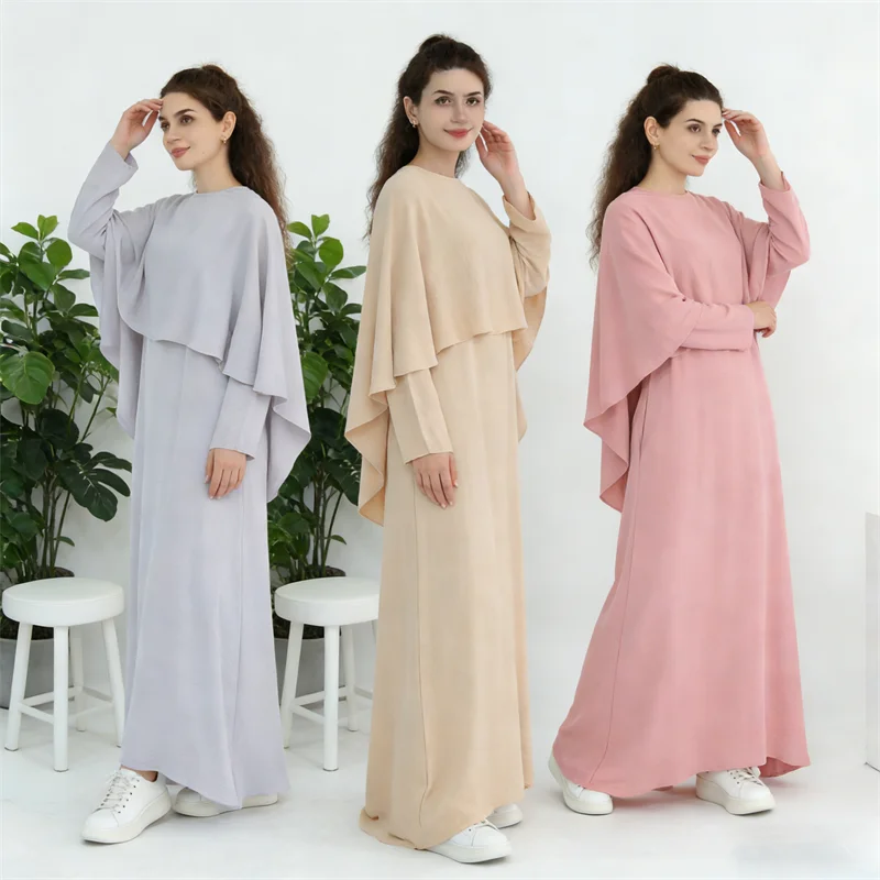 

Праздничное платье для Ид, абайя-накидка, женский мусульманский комплект из 2 предметов, джеллаба, джалабия, длинные платья на Рамадан, длинные платья, кафтан, арабская длинная роба