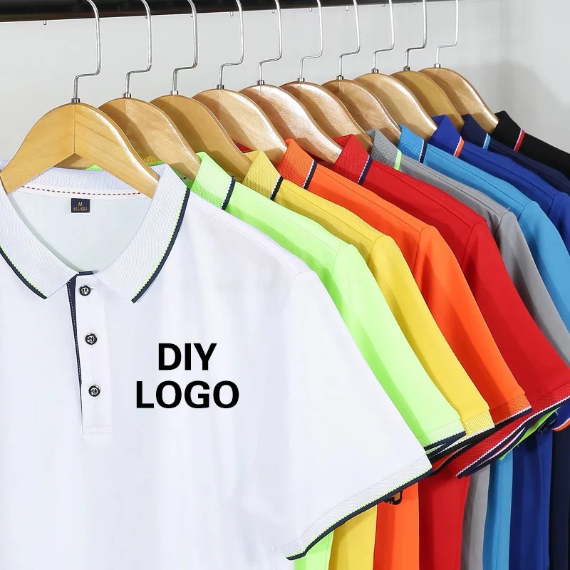 Quick-drying work clothes, custom polo shirts, company lapel printed logo, advertising shirts, embroidered logo work clothes