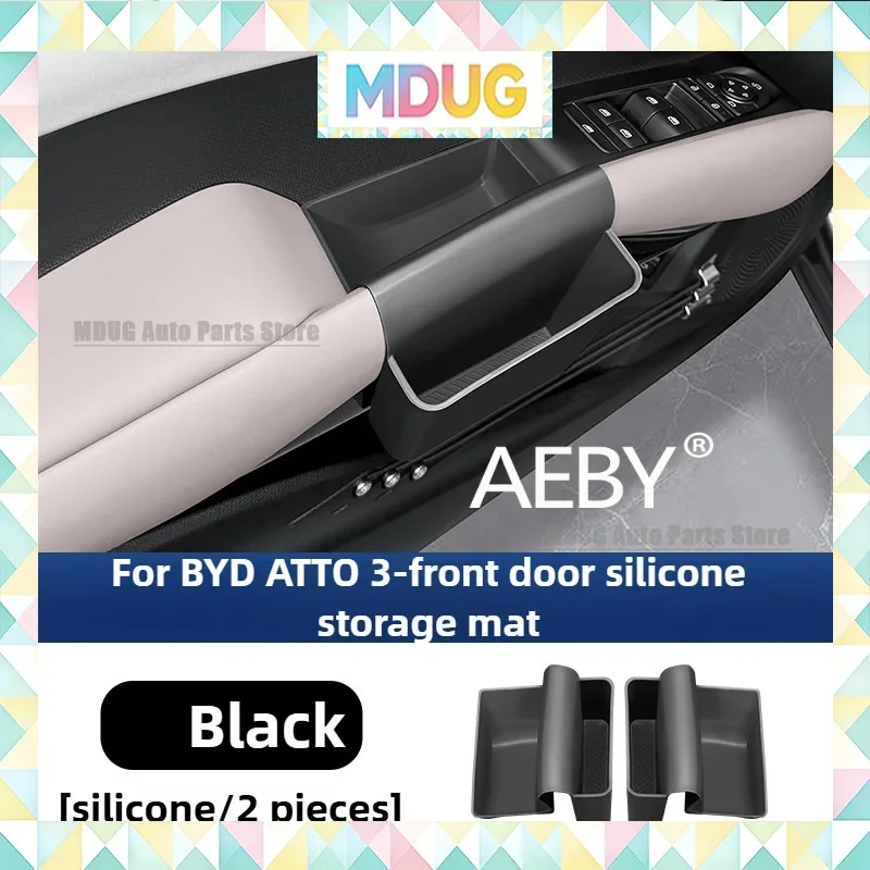 MDUG  For BYD ATTO 3 Smart Driving Edition 2025 Silicone Anti-Slip Tray,Small Items Organizer Car Accessories,Door Handle Tray