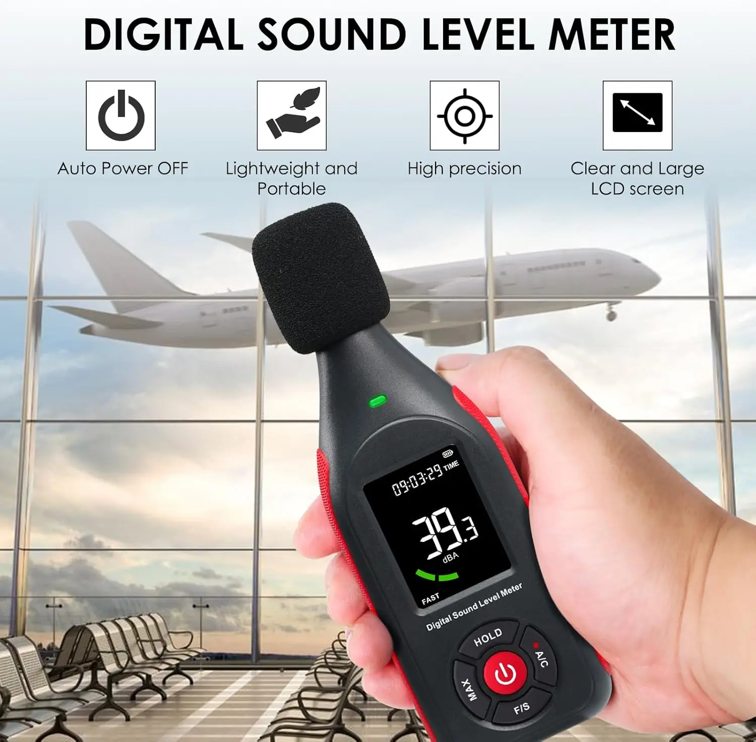 

Decibel Meter Data Logger Digital Sound Decibel Meter, Sound Level Meter with 43,000 Data Record & Export, Rechargeable Detector