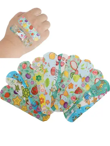 100pcs Cartoon Animal Pattern Waterproof Hemostasis Kids Band Aid Stickers Adhesive Bandage Wound Strips Plasters for Children