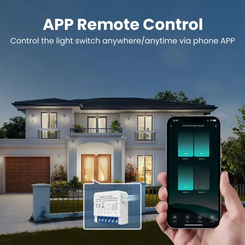 Tuya Smart WiFi Switch 1/2/3/4 Gang 2-way Control Switch Mini Smart Circuit Breaker Smart Life Control Support Alexa Home