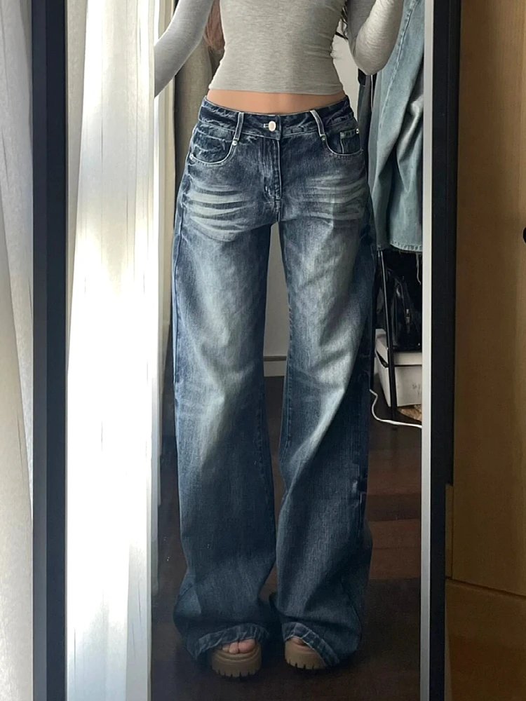 

2025 Autumn Winter Women's Denim Pants Y2K Baggy Jean Japanese Cowboy Harajuku Vintage Mom Jeans Stacked Jeans Classical New