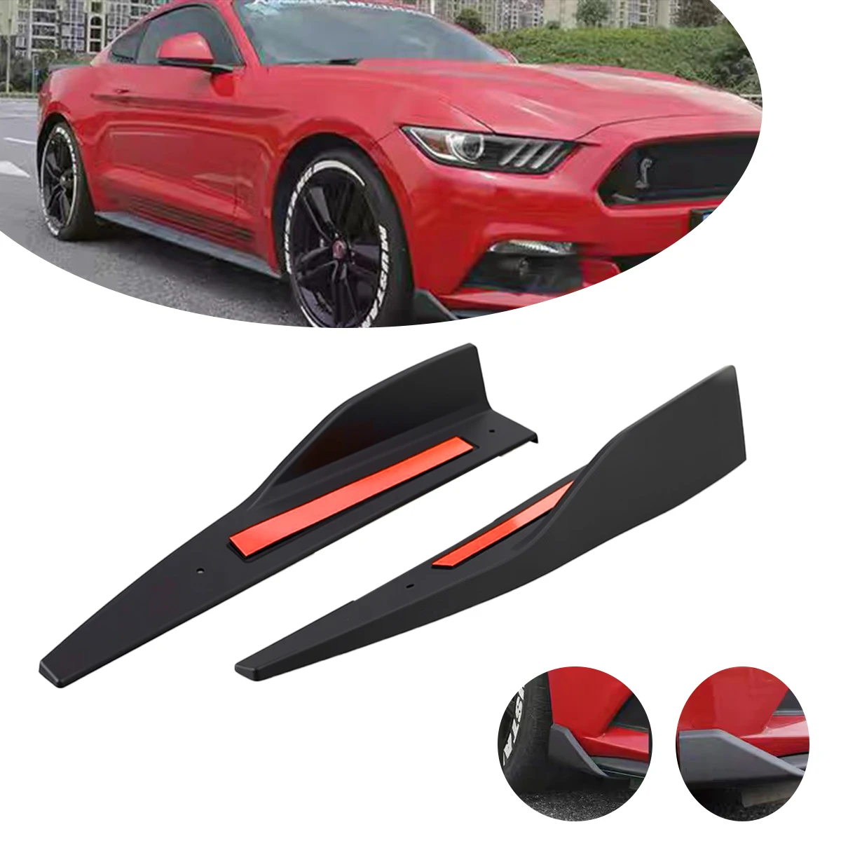 

2 шт., автомобильные боковые юбки, удлинитель, бампер для Ford Mustang ROUSH-2012021, расширение кузова, рокер, разветвители, диффузор