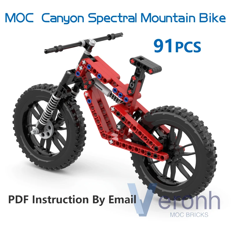 

Creative Canyon Spectral Mountain Bike Model Building Blocks Motorcycle Wheel High-Tech MOC Assembly Bricks Educational Kid Toys