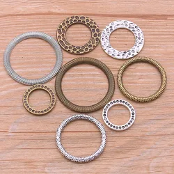 10PCS 4 Style New Circled Letter Charms Geometry Pendant Jewelry Metal Alloy DIY Necklace Bracelet Earrings Handwork Marking