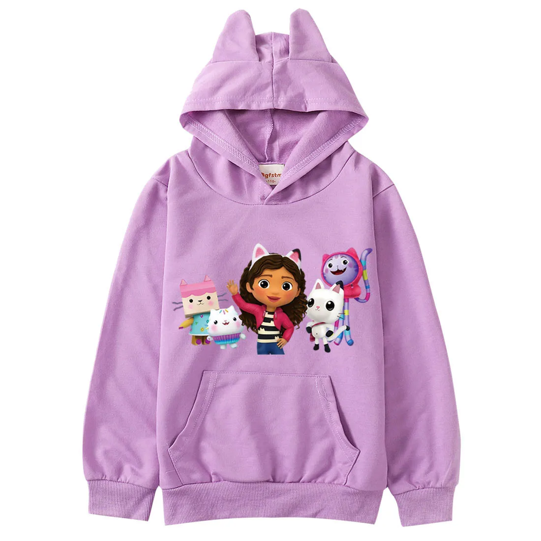 Sweat à capuche de course Gabby House pour enfants, manches longues, pull décontracté, bébés filles, garçons, dessins animés, ensembles de vêtements