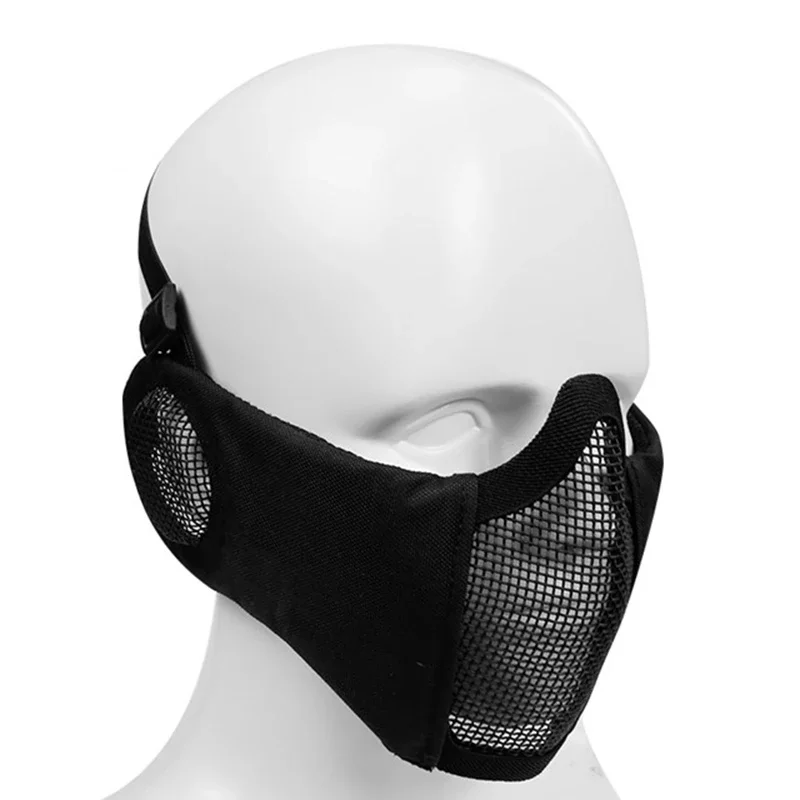 Nieuwe tactische airsoft-maskers Paintball CS opvouwbaar half gezicht koolstofarm staalgaas buitenstijl comfortabel oorbeschermend masker