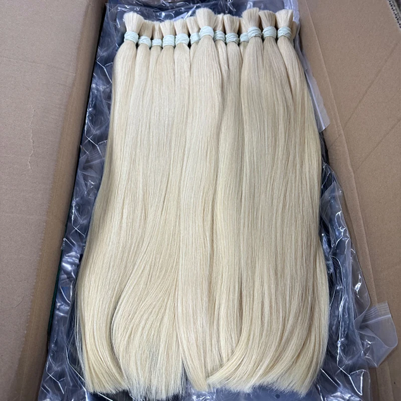 Cabello humano 613 a granel para trenzar, sin cinta, extensiones de cabello humano, cabello natural vietnamita 1b613, rubio miel, paquetes de cabello 3