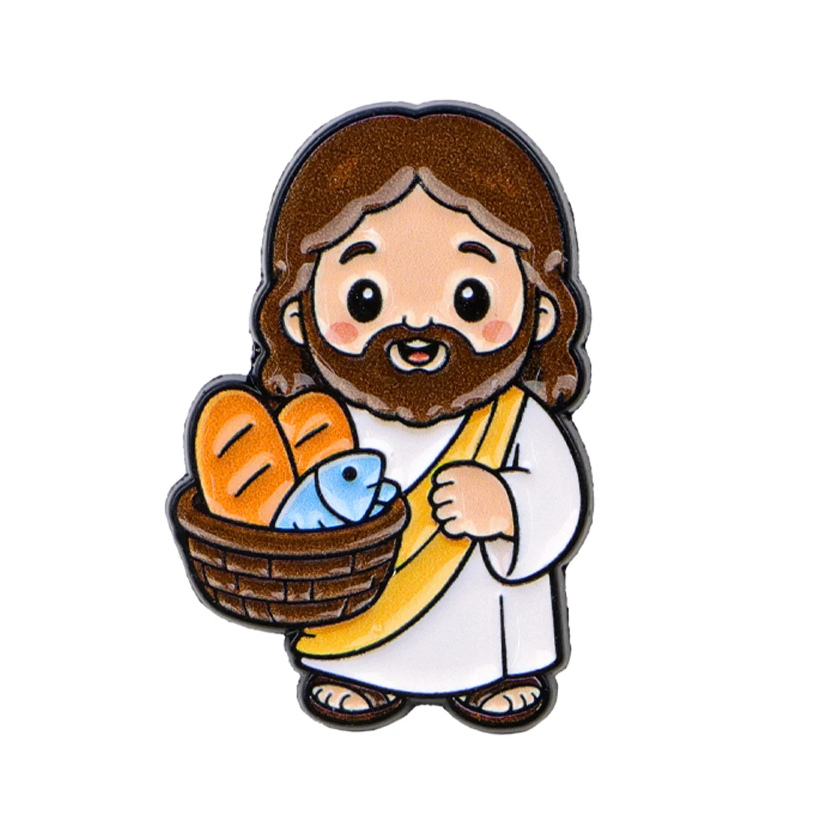 5 Stück Jesus Emaille-Pin Cartoon-Brosche für Mäntel Damenbroschen Kragen-Reversnadeln Metall-Abzeichen Schmuck Geschenk für Freunde – Detail 4