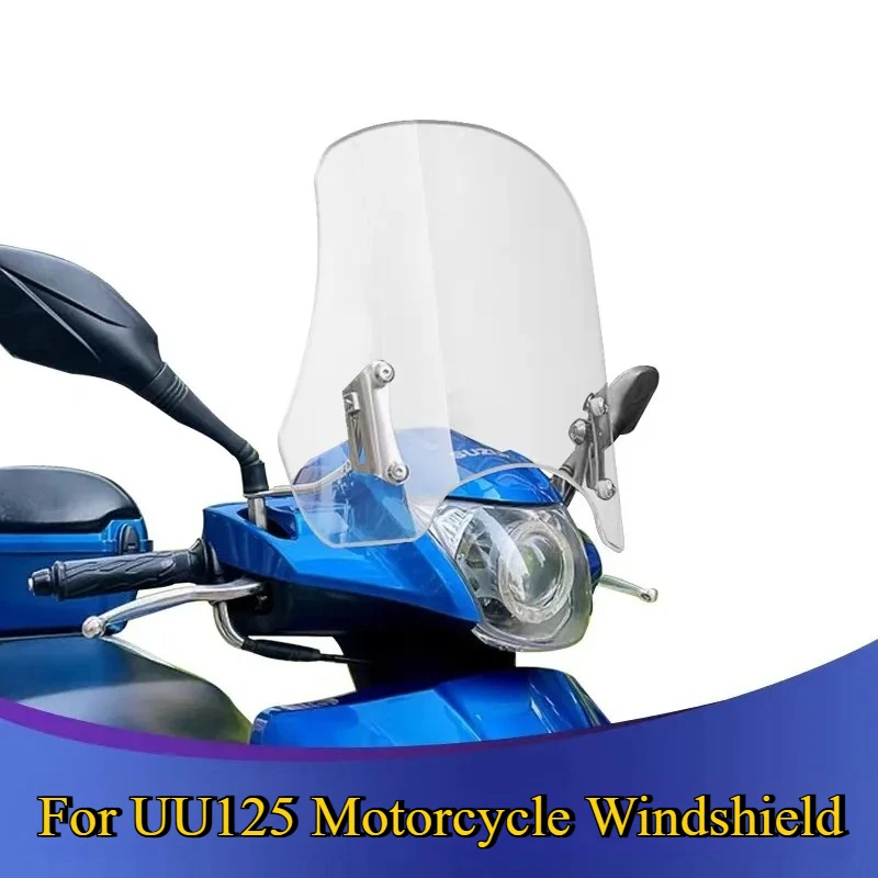 

For Suzuki UU125 Motorcycle Front Windshield Modification Accessories For uu125 Windshield Chest Guard Glass Guard Deflector