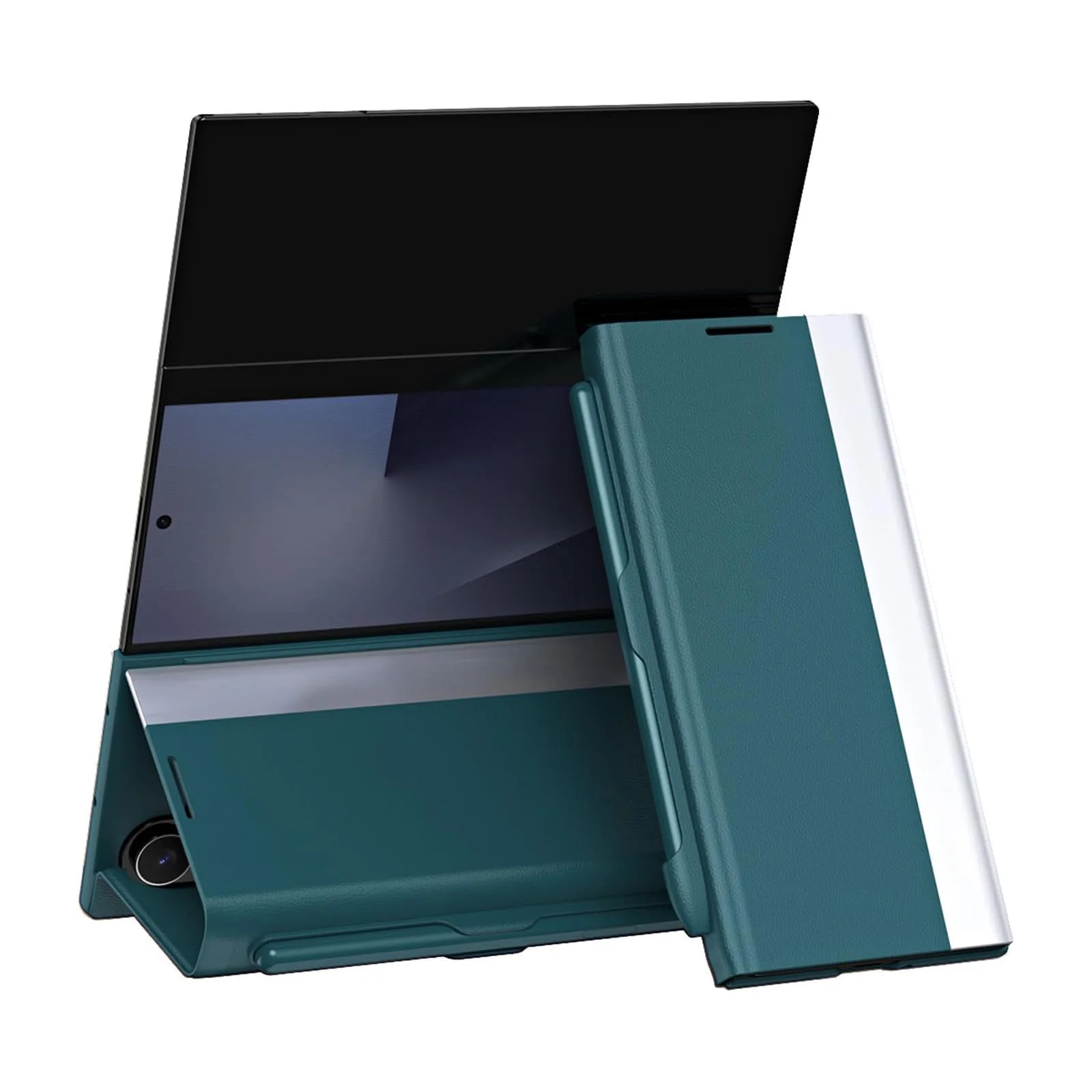 Flip Case for Samsung Galaxy Z TriFold Genuine Leather Flip Case S-Pen Slot Magnetic Closure Hinge Protection