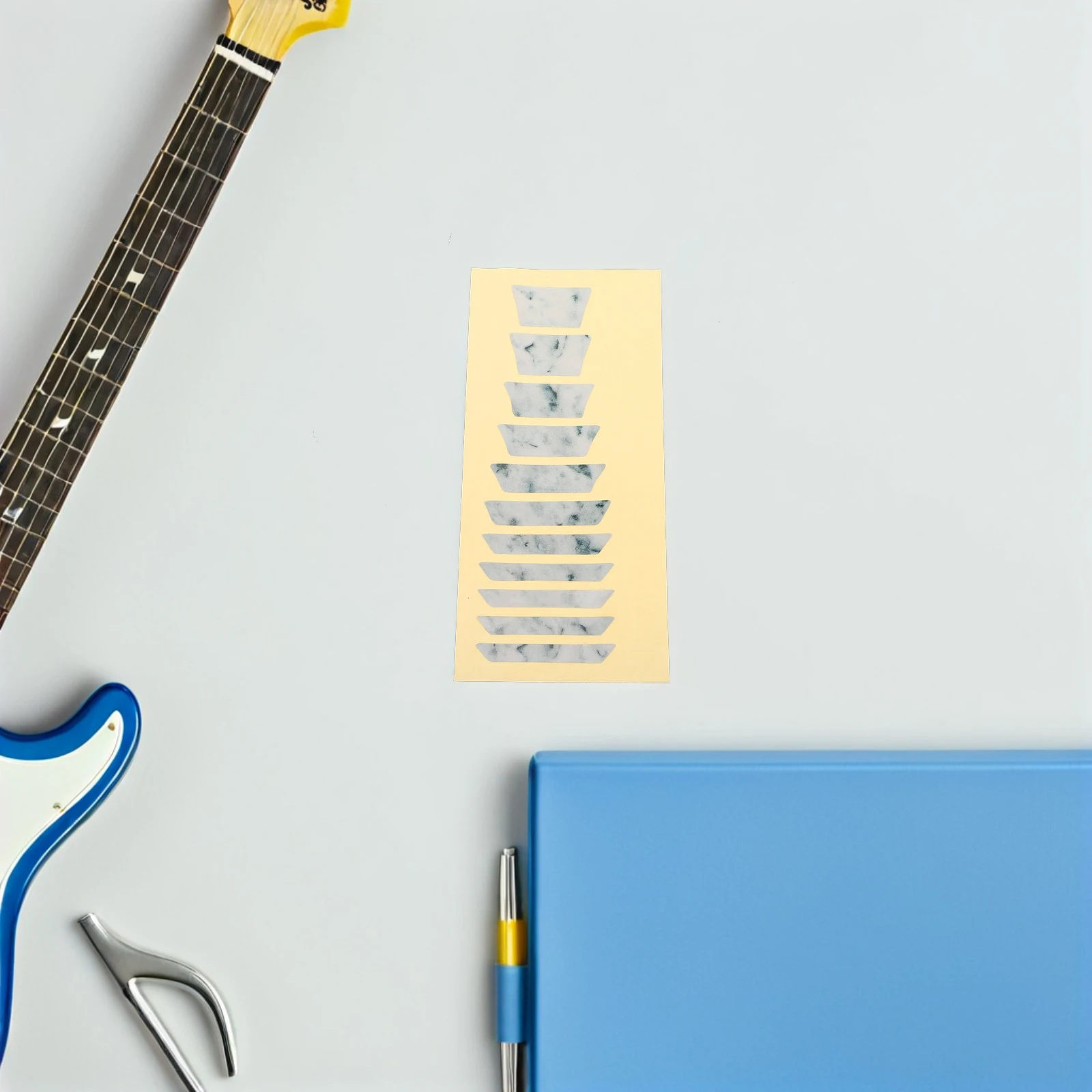 

2pcs Guitar Fretboard Stickers Durable Self-Adhesive Note Map For Beginner Practice Universal Fit Acoustic Electric Bass Guitar