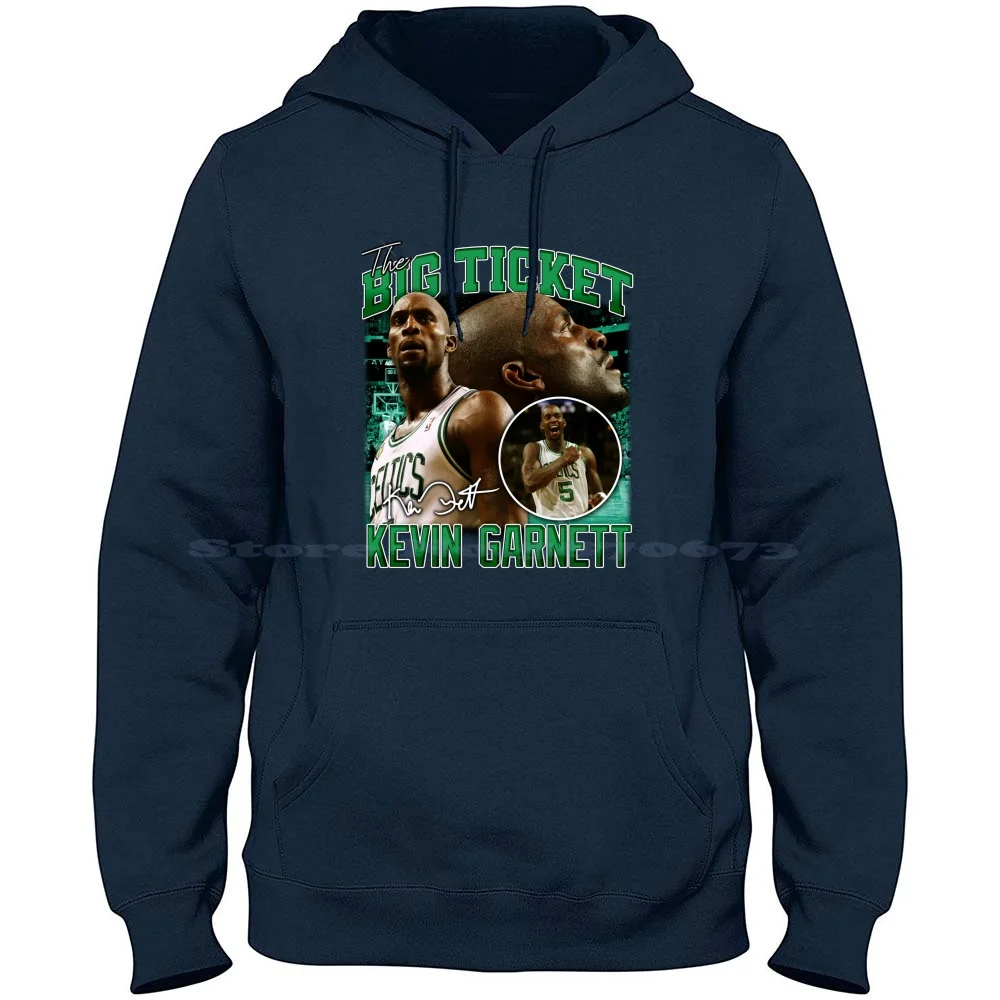 Kevin Garnett The Big Ticket Boston Basketball Legend Signature Vintage Retro 80S 90S Bootleg Rap Style 100% Cotton Hoodie T